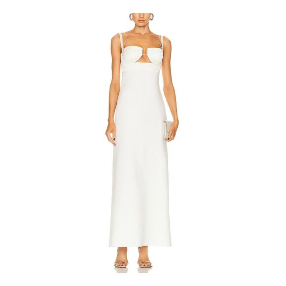 Anna October 'Veronique' White Polyester Maxi Dress Size XS